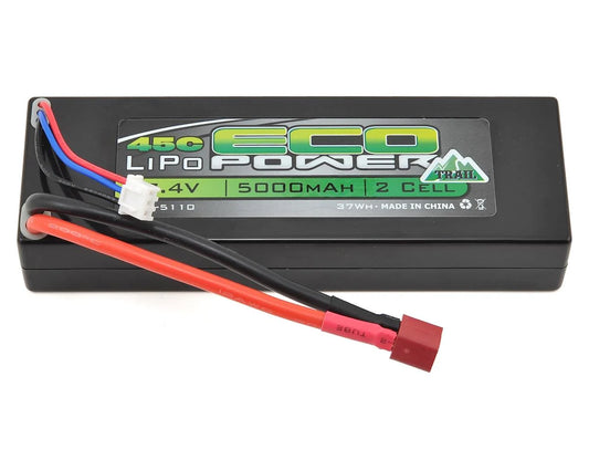 EcoPower "Trail" 2S 45C Hard Case LiPo Battery (7.4V/5000mAh) (w/T-Style Connector)